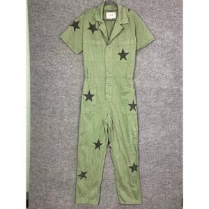 Pistola Green Jumpsuit with Black Star Accents